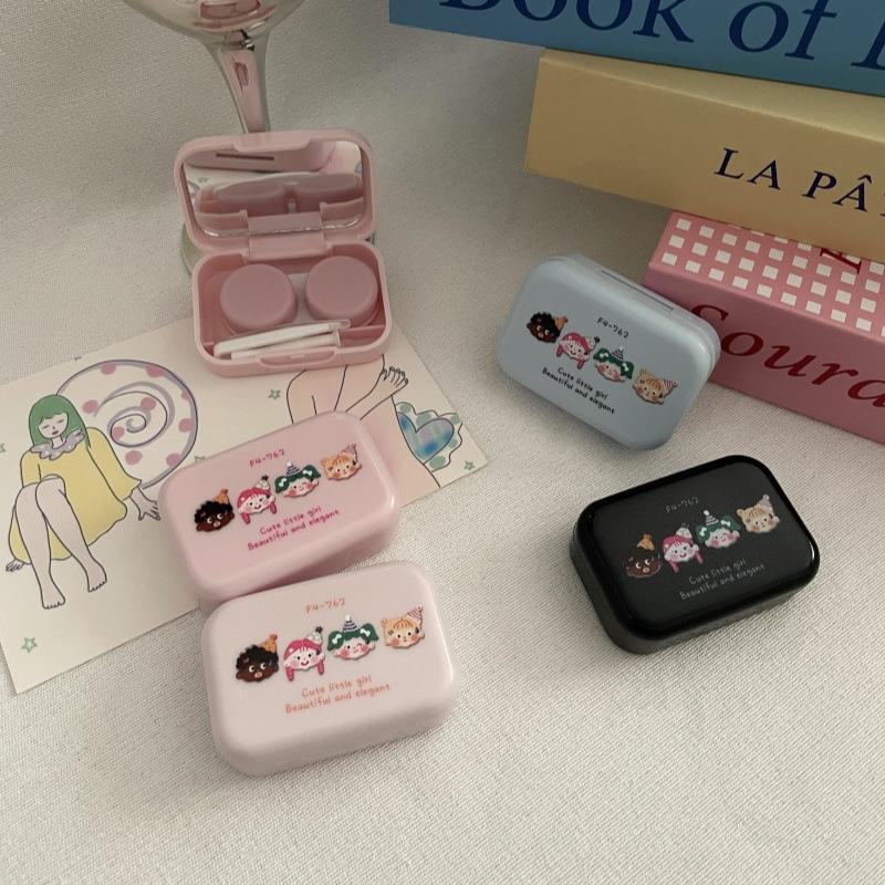 Ins Creative Niche Cute Contact Lens Box Portable Contact Lens Case Companion Care Box Travel Contact Lenses Case Beauty Case