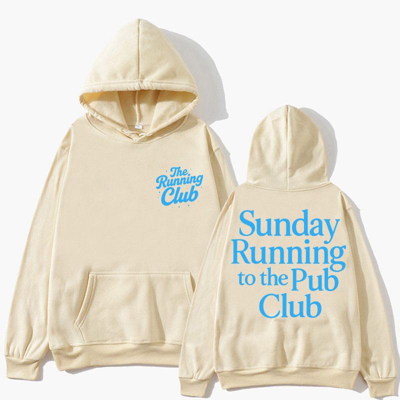 Sonntag Laufen Zum Pub Club Hoodie Herren Damen Sport Trendige Sportbekleidung Fleece Übergroß Lässig Beliebte Sweatshirts