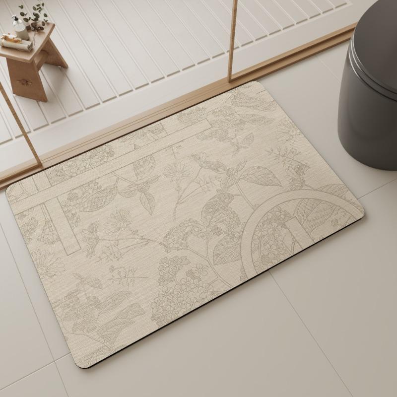 Kieselgur Fußmatte Badezimmer Fußmatte Toilette saugfähige Fußmatte schnelltrocknende weiche Matte Küche rutschfeste Matte 40X60cm 15.7X23.6in
