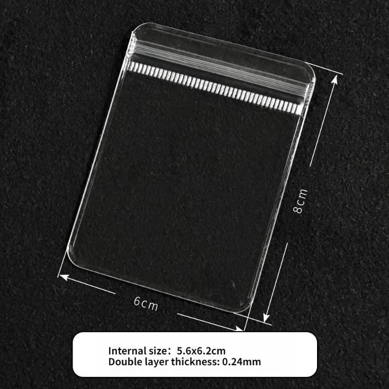 100pcs PVC Self Sealing Bag Thicken Highly Transparent and Scratch Resistant Plastic Pouchs Jewelry Brooch Bracelet Storage Packaging Pockets