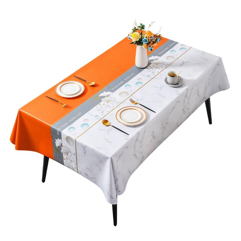 Light Luxury Ginkgo Biloba Tablecloth Wind Waterproof And Oil-Proof Atmosphere Pvc Tablecloth Coffee Table Cloth Yarn Fabric