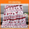 Plush Double Blanket With Christmas Snowflake Elk Printing Design For Daily