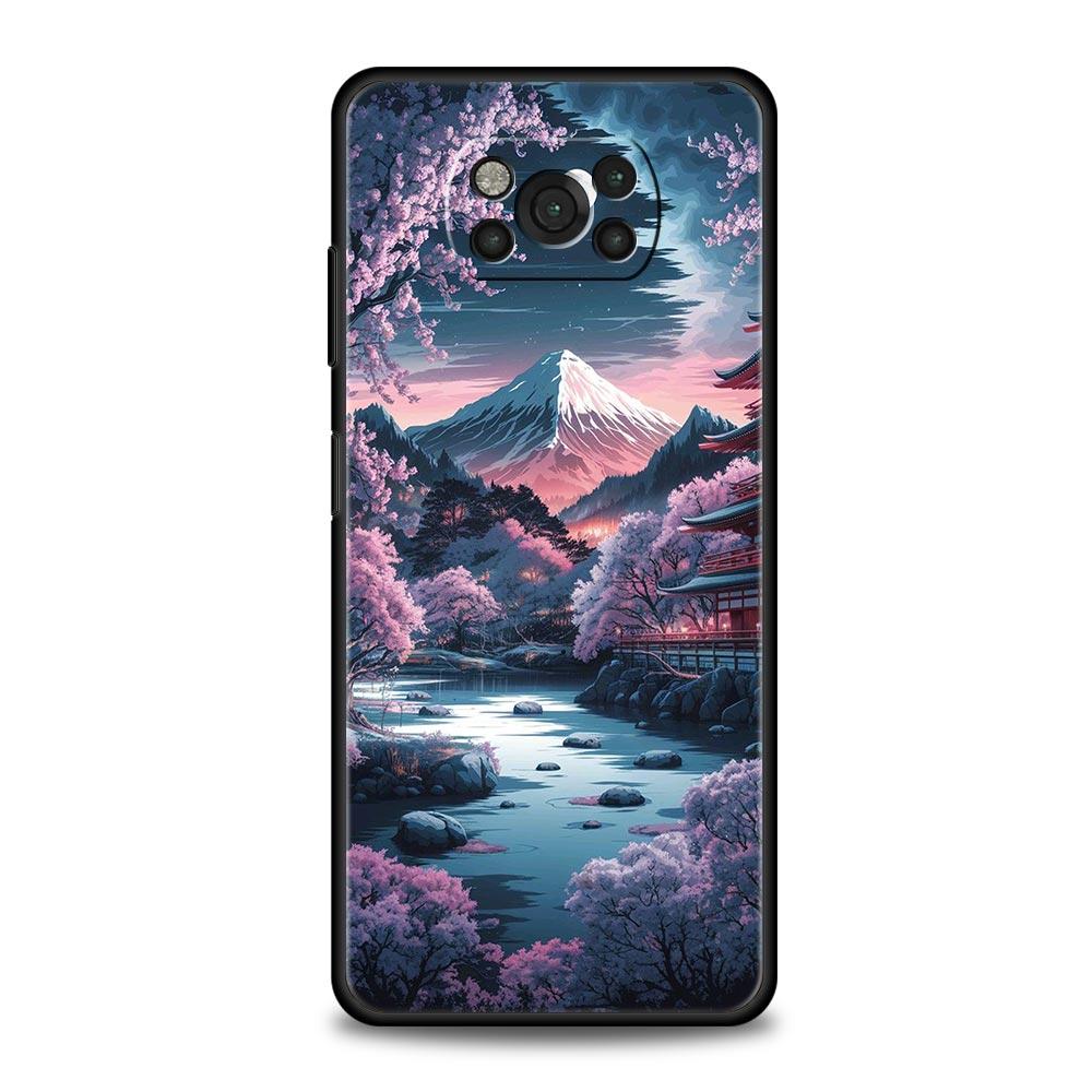Pink Sunset Mountain Phone Case Cover  for Xiaomi Poco F7 Ultra F6 F5 F4 F3 X6 X5 X4 X3 NFC C51 C55 M4 GT 5G Soft TPU Shell Bags