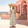 Women's Boho Floral A-Line Maxi Dress Loose Sleeveless Lightweight Flowy Elegant for Vacation Resort