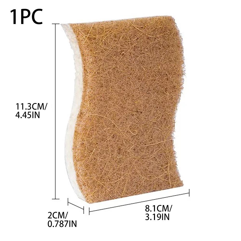 1/3PCS Kitchen cleaning sponge, scrub brush, dishwashing cloth, pot and bowl brush, coconut fiber sponge, wiping