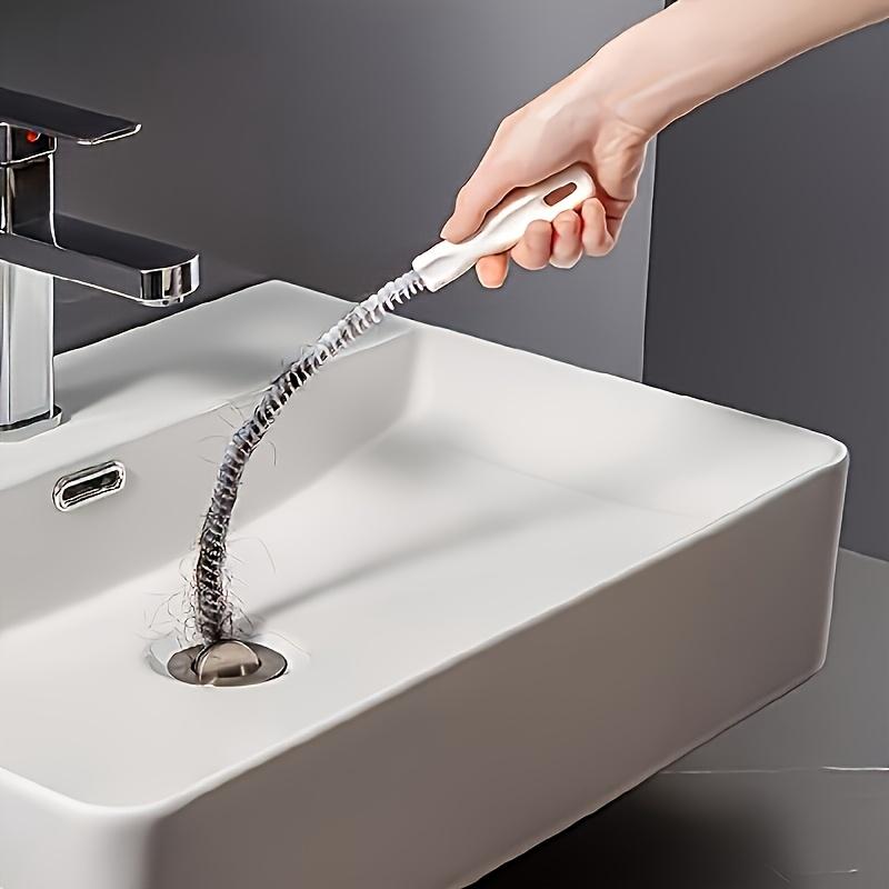 1pc flexible drain cleaning brush, a manual clog removal tool, hair catcher for sewage pipes, drain of bathroom and kitchen sink