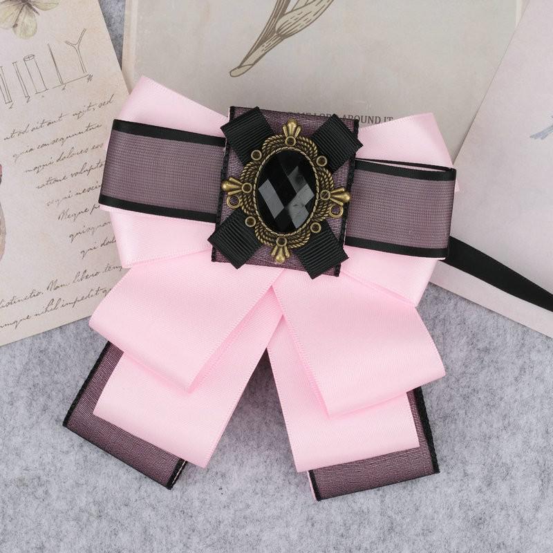 

Man New Retro Rhinestone Ribbon Bow Tie Jewelry Brooch Women s Shirt Collar Solid Business Office Casual Neckties Accessories