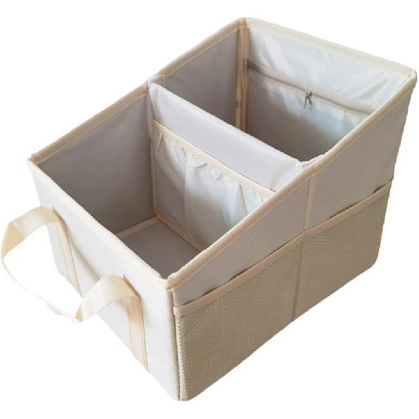 Car Seat Organizer, Collapsible Trunk Organizer with Detachable Divider, Handles and Multiple Pockets, Backseat Car Storage, Passenger Seat Organizer