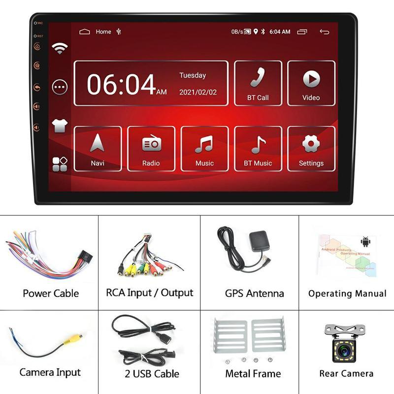 

Android 11 2 Din 10.1 Дюймовая Автомагнитола Авторадио 2+32G HD 1080P Автомобильный MP5-плеер с Bluetooth WIFI GPS FM-радио Зеркальное отображение заднего вида чёрный