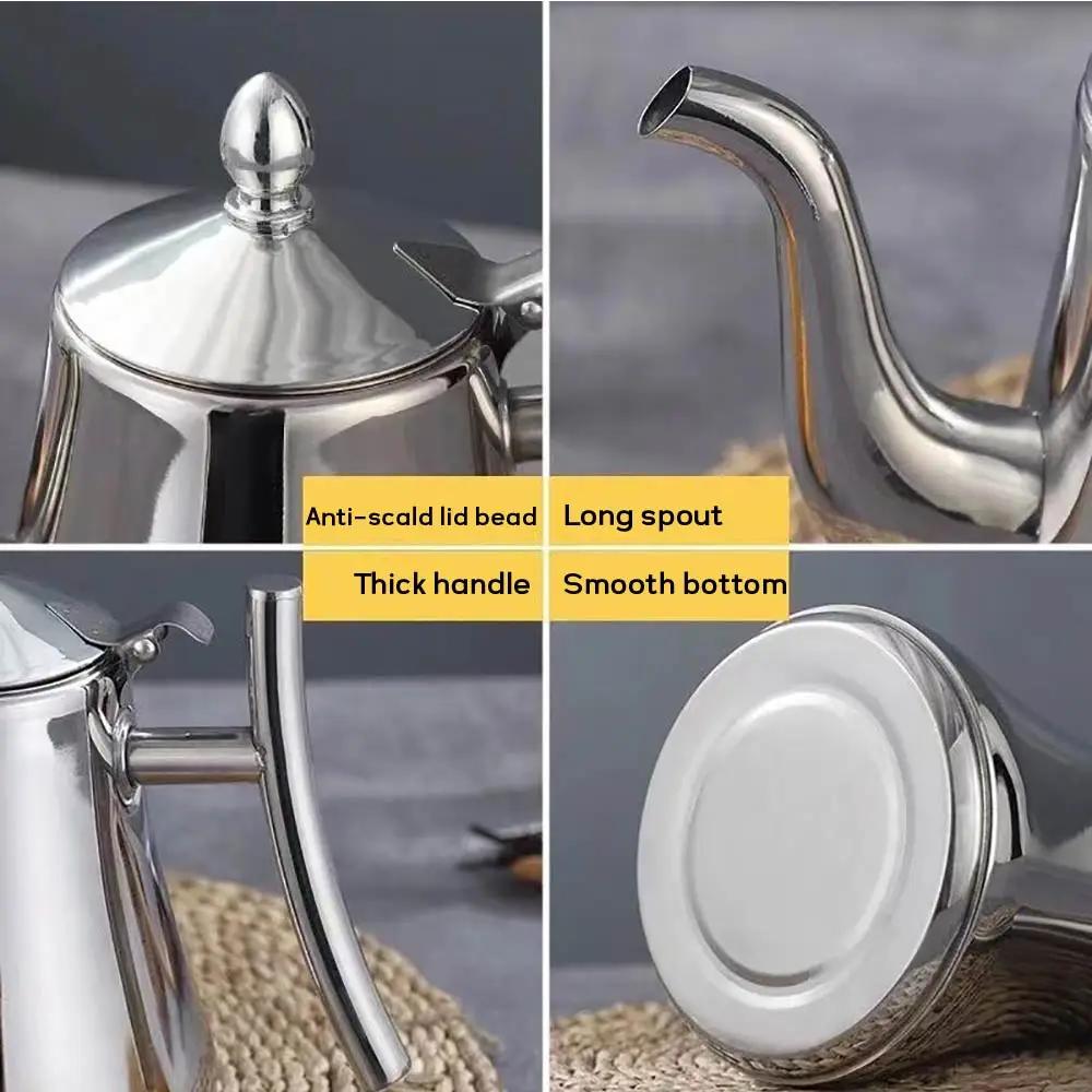 1 Pcs Thickened Stainless Steel Teapot Kettle Kettle El Restaurant Home Induction Cooker Flower Teapot Coffee Pot