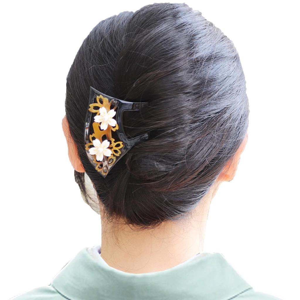 [TOuWA] Kanzashi (Japanese hair ornament), fan-shaped, pearl, two-pronged, for kimono, formal kimono, yukata, hakama, furisode, graduation ceremony,