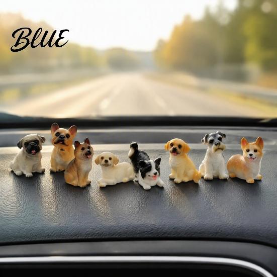 Charming Room Ornaments Cute Puppy Figurine Resin Ornament for Desk And Car Decor Interior Accessories Realistic Dog Figurines Miniature