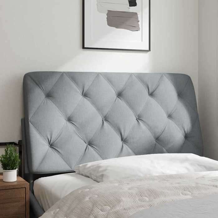 VidaXL Coussin de tête de lit gris clair 100 cm tissu 4019205
