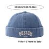 Letter Embroidered Baby Brimless Hat Adjustable Sun Protection Children Melon Beanie Breathable Cotton Denim Landlord Cap Summer