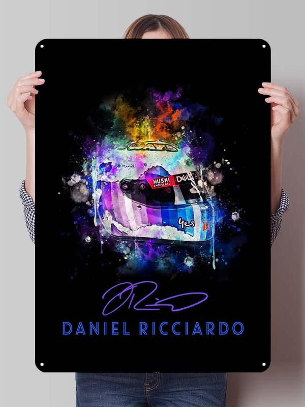 Daniel Ricciardo Plakaty Wyścigowe F1 Metalowe Znaki Dekoracja Wystrój Salonu Mężczyźni Niestandardowe Blaszane Tabliczki do Dekoracji Ścian