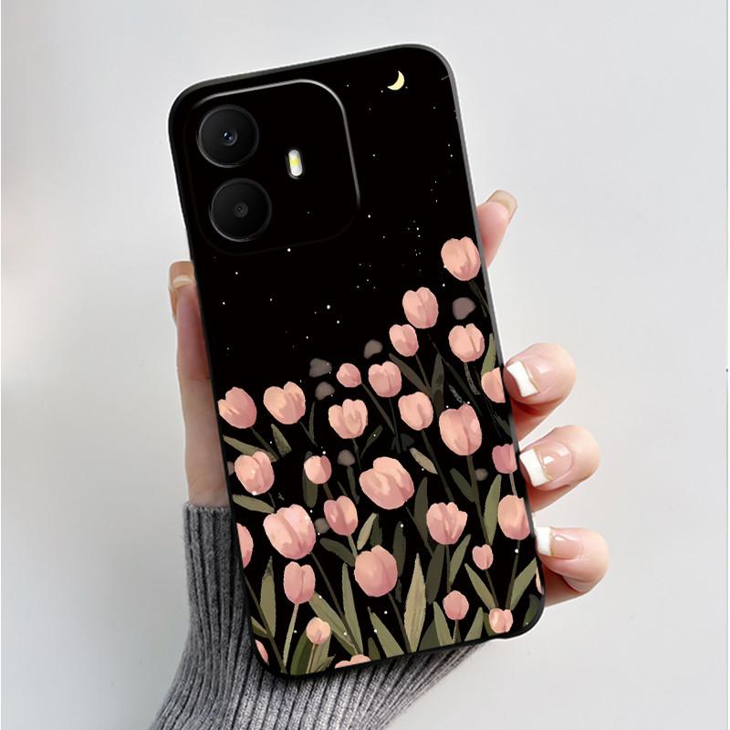 For TCL K70 4G 5G Case Luxury Fashion Butterfly Flower Black Soft Silicone Bumper Cover for TCL K70 Power T522A T522E Phone Case