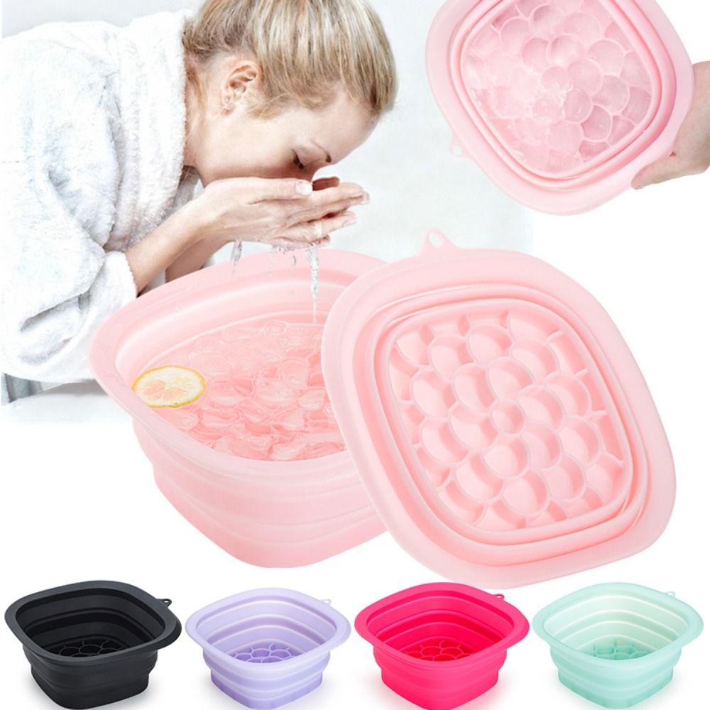 Foldable Face Ice Bath Bowl Built-in Ice Tray Face Dipping Bowl  Spa Facial Treatment