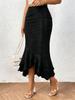 Shiny Women's Mid-Waist Temperament Fishtail Skirt with Sparkly Personality