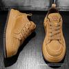 Men's Wheat Suede Retro Height-Boost Sneakers - Trendy Casual Sports Shoes for Teens