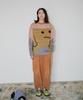 GROUNDWORK Square Man Knit Sweater / Pink Olive Mix