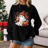 Ladies Fashion Casual Halloween Printed Pullover Sweater