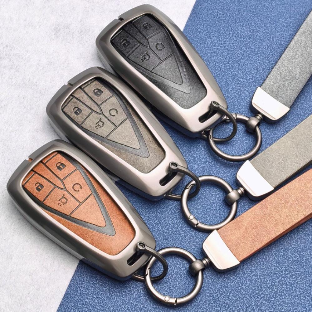 Zinc Alloy Leather Car Key Case Cover for Changan UNIT UNIK CS35PLUS CS55 PLUS CS75 PLUS Oshan X7 X5 Car Accessories