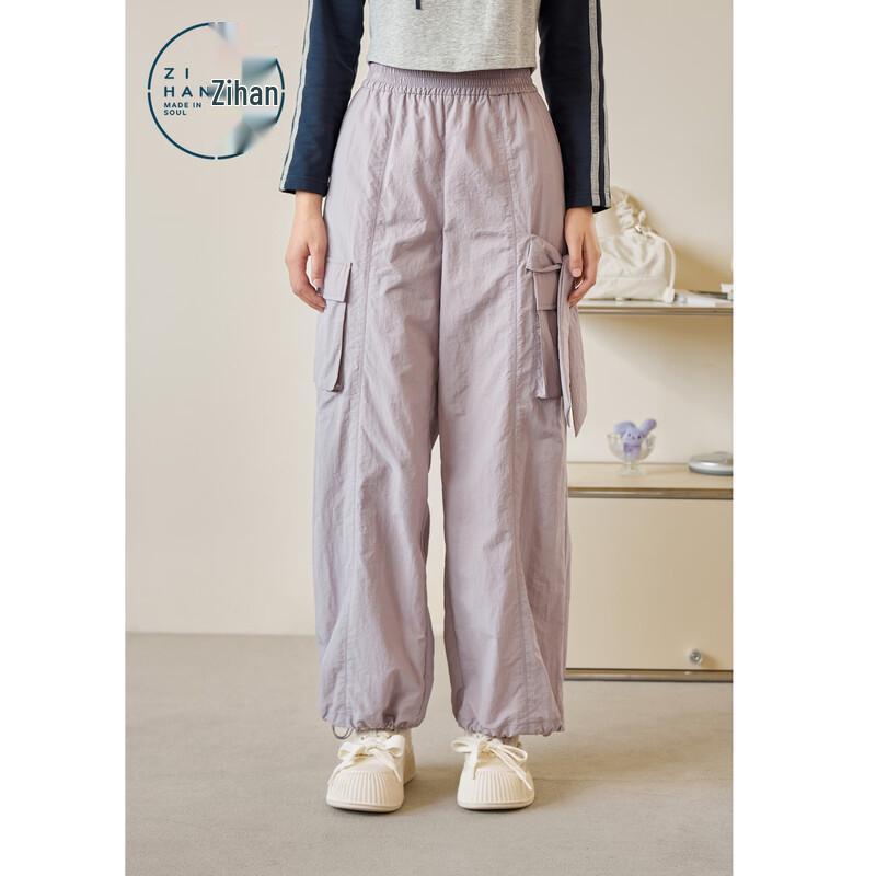 ZIHAN Women s High-Waist Bowknot Straight-Leg Cargo Pants L