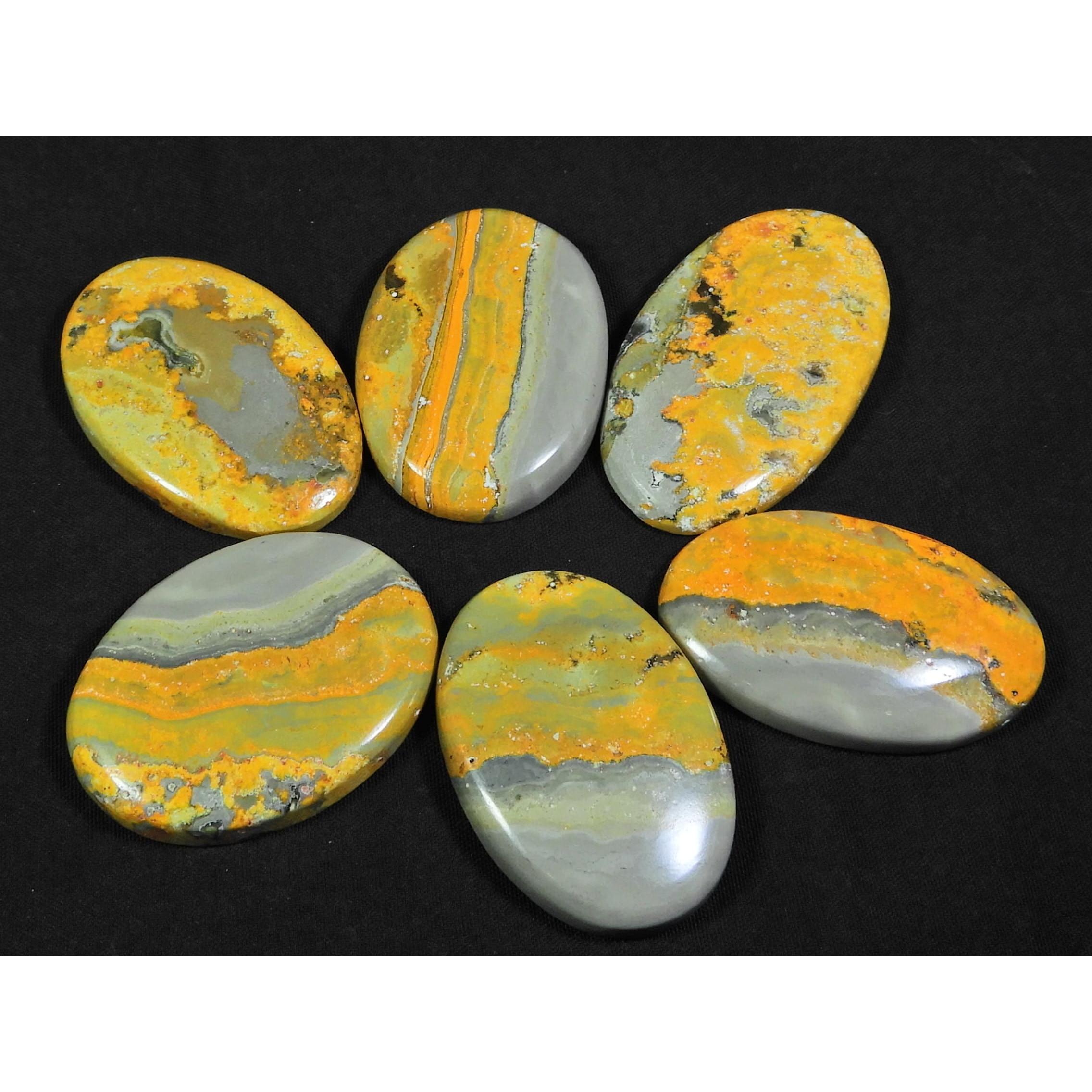 

35-40 мм Натуральный Яшма Шмель Овальный Кабошон Свободный Драгоценный Камень Лот 06 шт. C-89