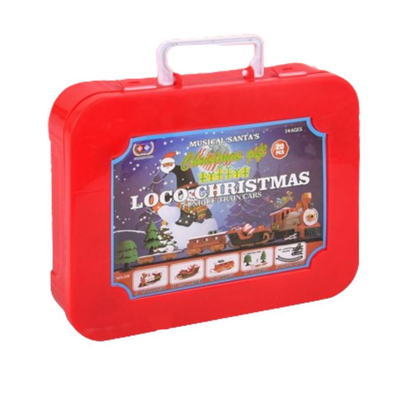 

Электрическая железная дорога Рождественские огни Музыкальный поезд Праздничный подарок Детские забавные игрушки красный