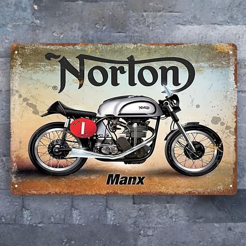 Moto metal interior plaque in the garage in the bar on the wall 20x30cm
