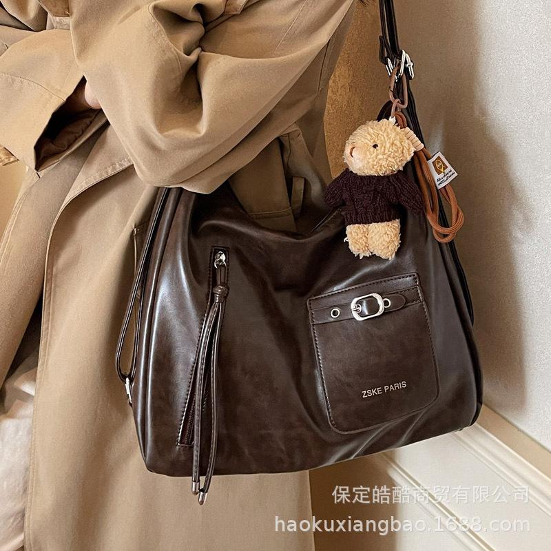 Retro Commuter Tote Bag Women's Large Capacity 2025 New Autumn and Winter Casual Shoulder Messenger Bag Multi-functional Backpack