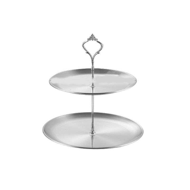 Vassoio Rotondo Multistrato in Acciaio Inossidabile per Insalata di Frutta Piatto per Snack Stile Coreano Moderno Utensili da Cucina Tavola da Pranzo