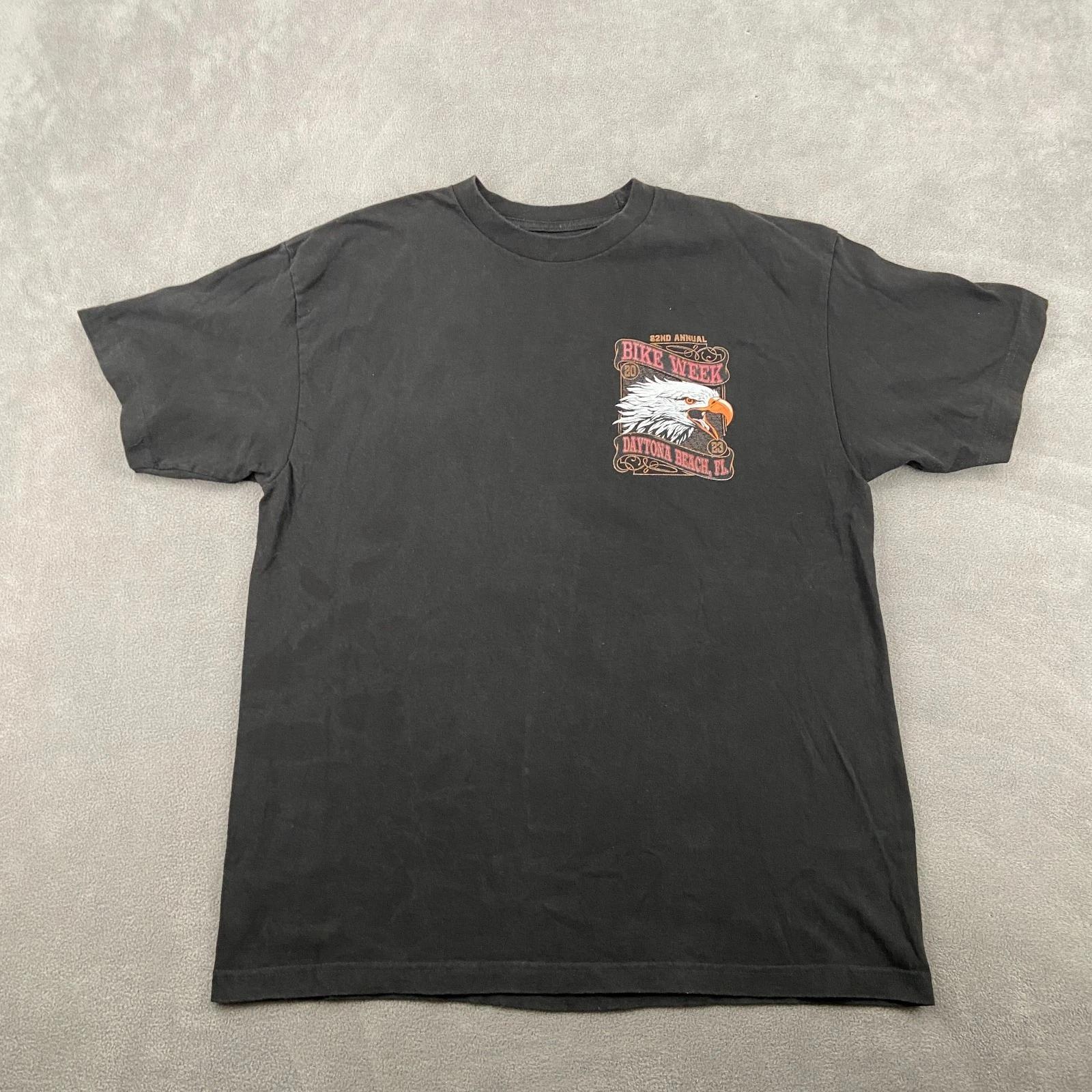 Vintage Daytona Beach Bike Week 82th Annual Eagle Motorcycle T Shirt Sz XL Black 4XL