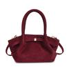 Niche design suede portable tote bag trendy retro wing bag pleated large capacity underarm shoulder bag