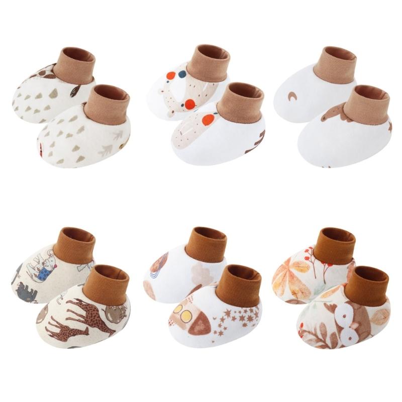 6 Pair Infant Cotton Socks Breathable Fabric Foot Cover Set Lovely Pattern Newborns Essential for Daily Comfort