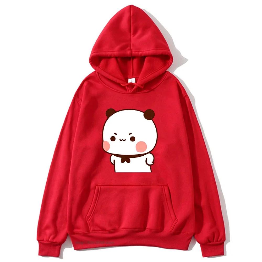 Cute Bubu Is Yelling At Dudu Hoodies for Men's Sweatshirt Women Couple Clothes Panda Bear Casual Kawaii Tops Fleece