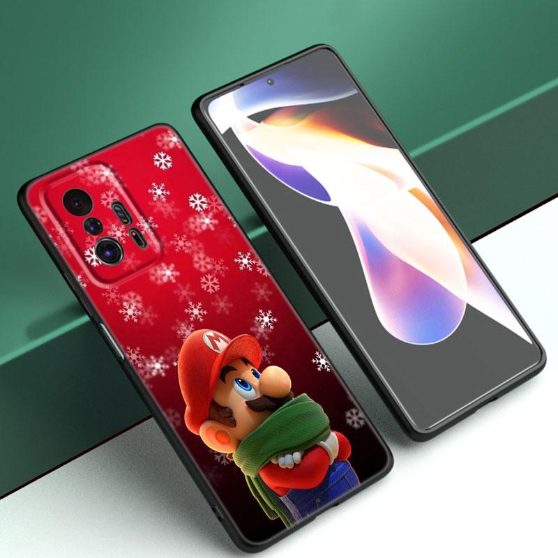 Game Super M-Mario Black Silicone Phone Case For Xiaomi Mi 9 SE 8 10T 11 12 13 Lite 9T 11T 12S 12T 13T 14 Pro 5G NE 11i 12X