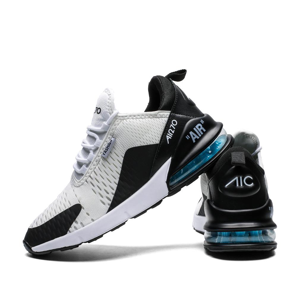 Couples spring and autumn trend versatile flying woven air cushion running breathable non-slip sports men's shoes