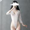 Erotic Lace High-Cut Transparent Bodysuit Seductive Clubwear Leotard