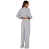 Women's 2-Piece Loungewear Set Loose Fit Long Sleeve Top with Wide Leg Pants Casual Matching Outfit