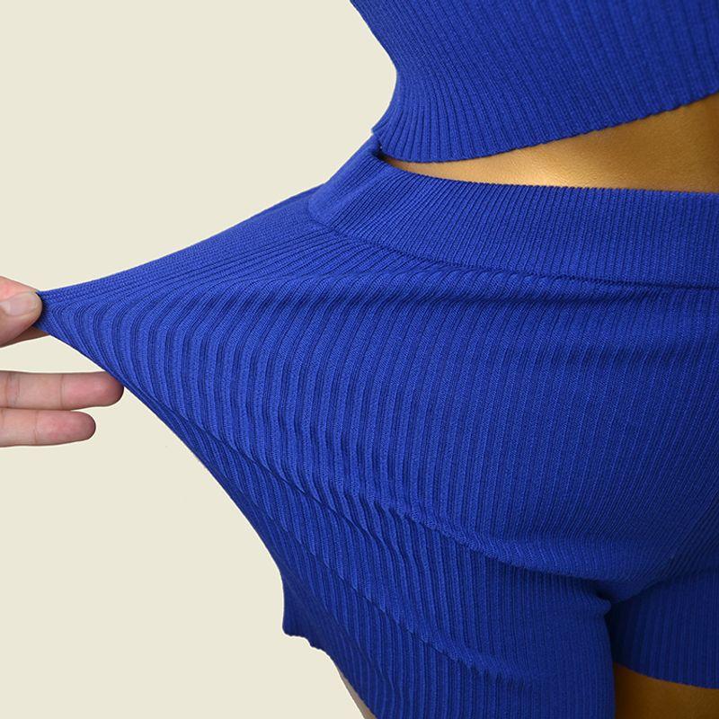 Fashion Style Sexy Metal Buckle Camisole + Thread Shorts Fashion Knit Two-Piece Suit