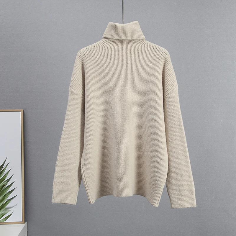 Hirsionsan Turtleneck Thick Sweater Women 2023 New Winter Warm Elegant Ladies Pullovers Warm Soft Cusual Jumper Soft Tops Oversized Solid Sweaters
