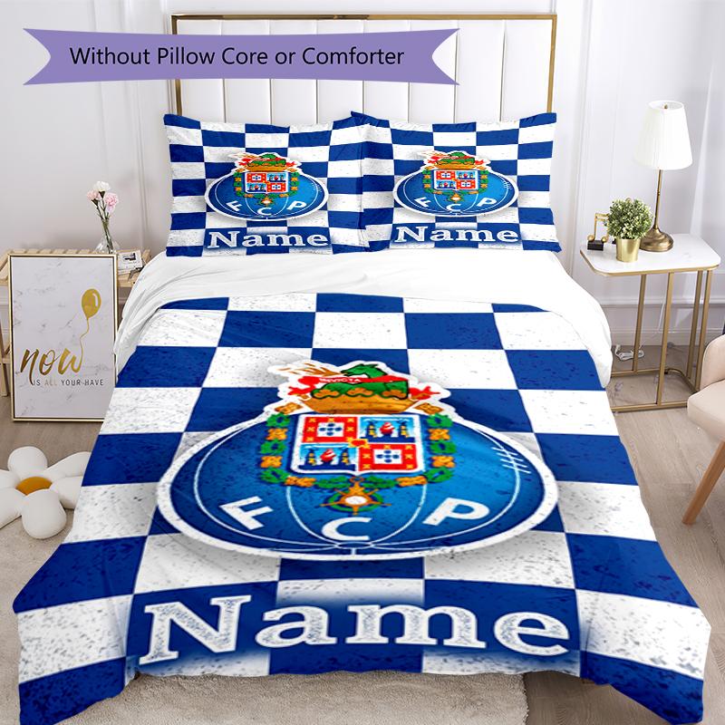 3Pcs Custom Name Fc Porto Bedding Set Duvet Cover Closure Includes 1Duvet Cover 2Pillowcases Soft And Comfortable For All Seasons