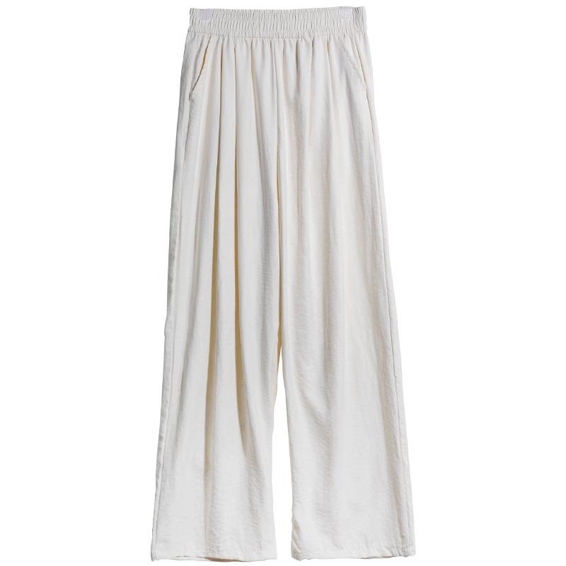 Women's Ice Silk High-Waist Wide Leg Trousers - Summer 2025 Collection