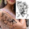 Black Flower Temporary Tattoo For Women Adultsl Fake Peony Rose Dahlia Lotus Tattoo Sticker 3D Body Art Bouquet Sexy Tatoo Paste