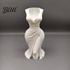 3D Printed Vase Elegant Dress-Style Vase Dual-Purpose Tabletop Decor with Flowing Pleated Skirt