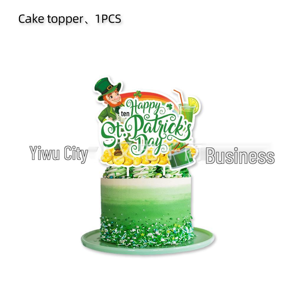 St. Patrick s Day Shamrock Party Decoration Set: Banner, Cake Topper & Balloons