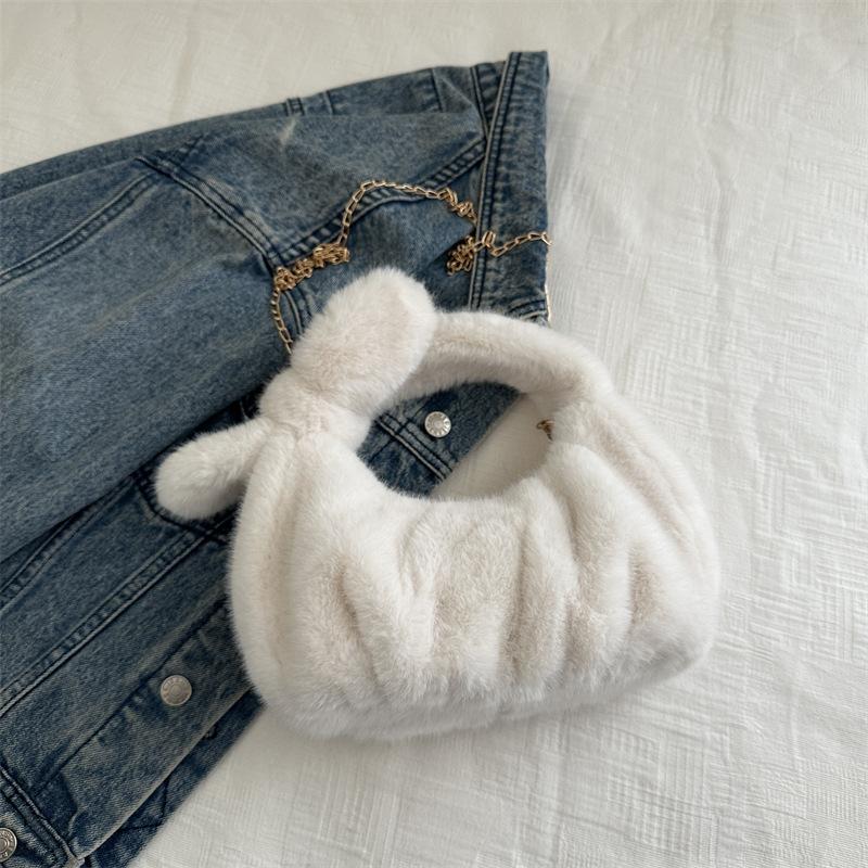 Fashion Plush Handbag Design Foreign Style Shoulder Messenger Bag Dumpling Bag