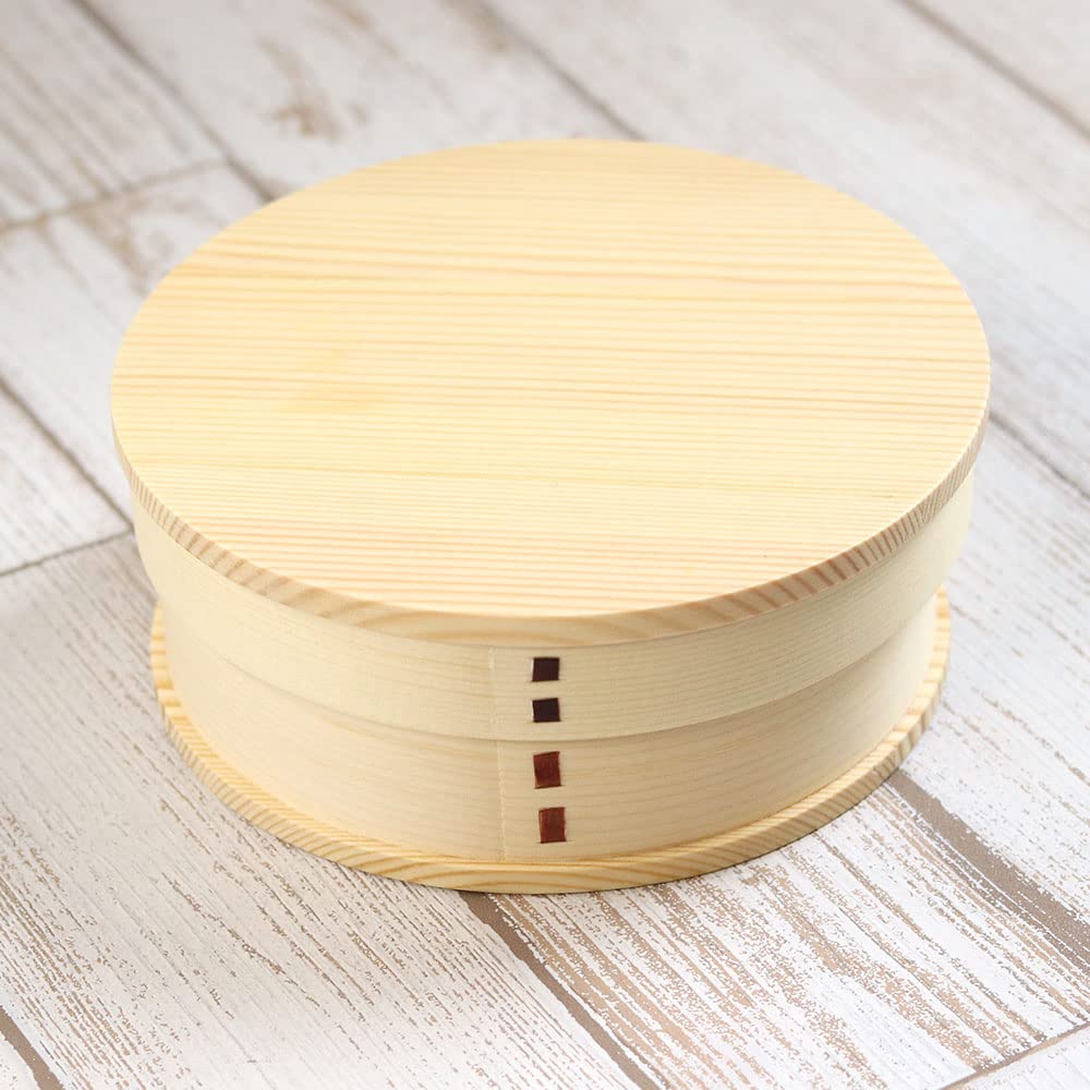Magewappa Round Lunch Natural with Dividers and Band Box, Color, 650cc,