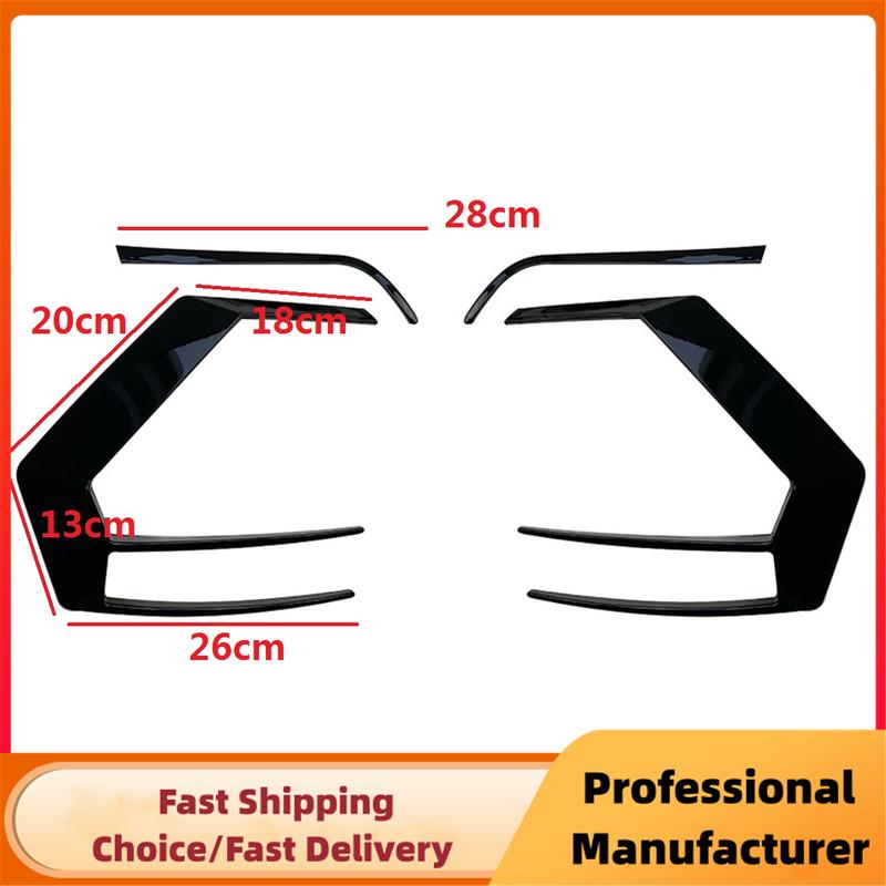1Pair Rear Bumper Splitter Canard For VW Golf 7 7.5 MK7 MK7.5 GTI R GTD R400 2012- Rear Tail Lamp Spoiler Brake Lamp Trim